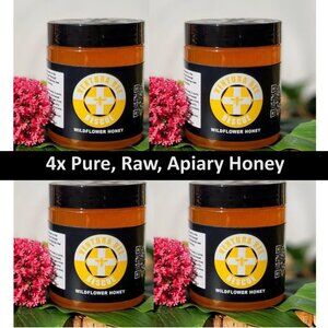 4x Apiary Honey Bundle Stocking Stuffers - Unfiltered, Pure, Raw - Sustainable A